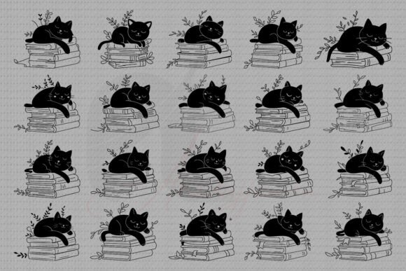 Black Cat Sleeping with Books SVG Bundle Review