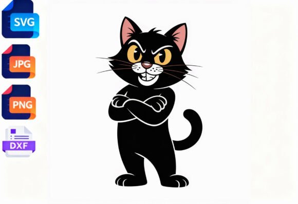 Cartoon Black Cat SVG Halloween Design Review
