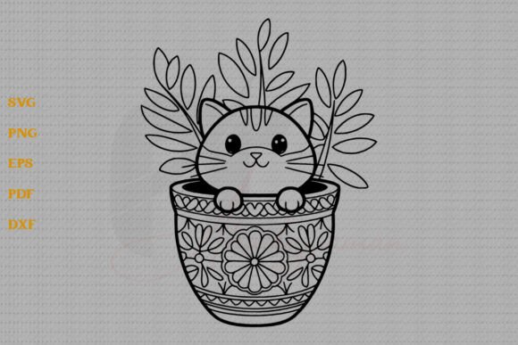 Cat Sitting in a Flower Pot SVG Review