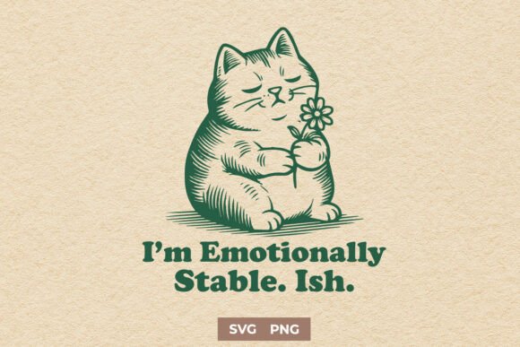 Funny Cat Mental Health SVG PNG Design Review