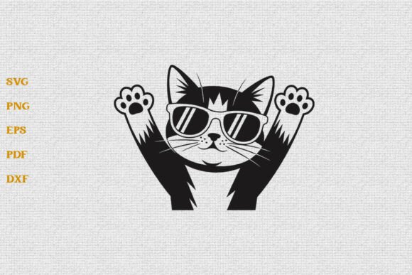 Funny Peeking Cat Silhouette Vector SVG Review
