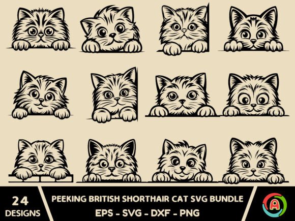 Peeking British Shorthair Cat Svg Bundle Review