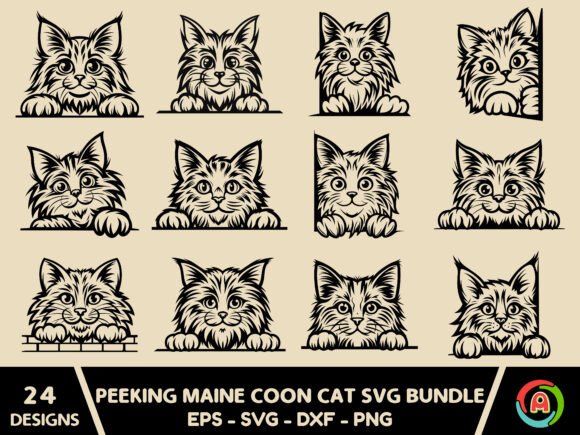 Peeking Maine Coon Cat SVG Bundle Review