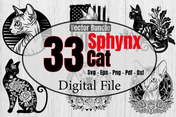 Sphynx Cat SVG Bundle for Embroidery Projects
