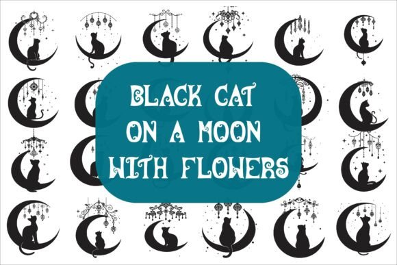 Stylish Moon Cat Icon Vector Set Review